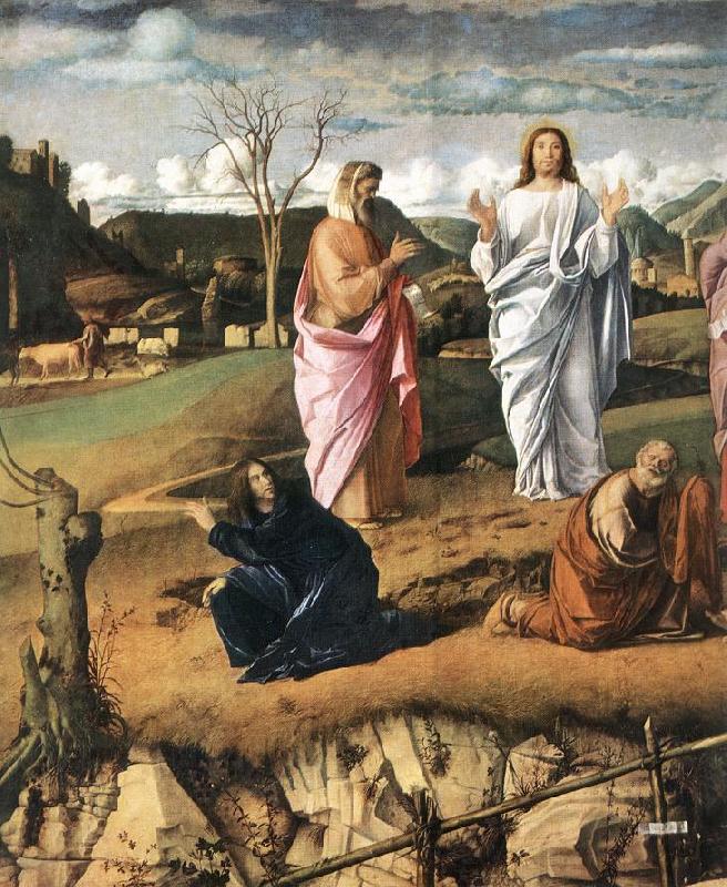 BELLINI, Giovanni Transfiguration of Christ (detail) 2 Norge oil painting art